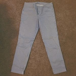 Blue striped pixie pant